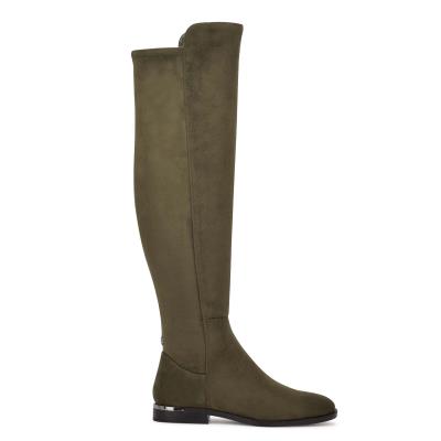 Botas Nine West Allair Anchos Calf Over the Knee Verde Oliva | 5641GAXHD