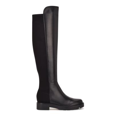 Botas Nine West Tread Over The Knee Lug Sole Negras | 7018JBICM