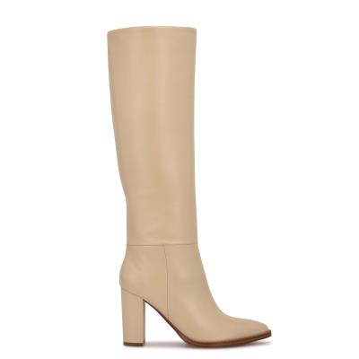 Botas de Tacon Nine West Hiya Creme | 3184QNDWK