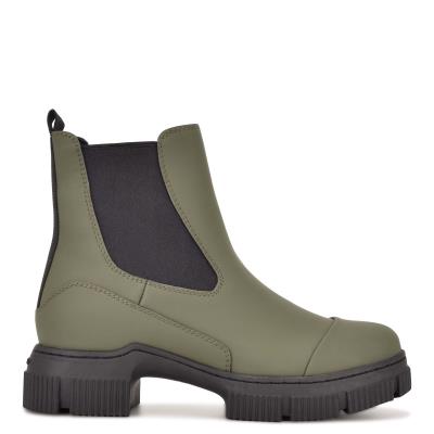 Botines Nine West Iola Chelsea Lug Sole Verde Oliva | 5309YWOEI