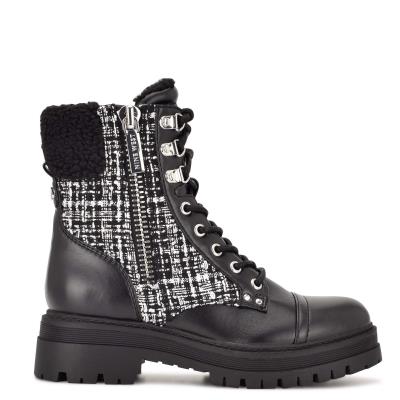 Botines Nine West Pike Combat Lug Sole Negras | 3698LXBZC