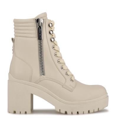 Botines Nine West Quiz Tacón Beige | 3725QYZFO