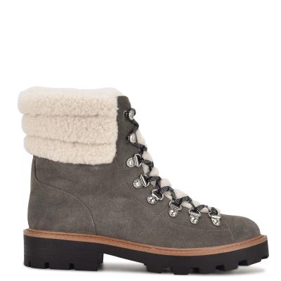 Botines Nine West Rima Combat Lug Sole Gris | 5687SCPIR