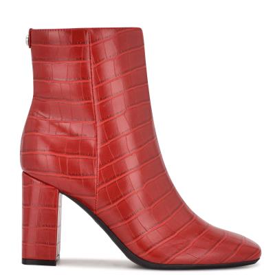 Botines Nine West Sardo 9x9 Tacón Rojas | 9658VWTCS