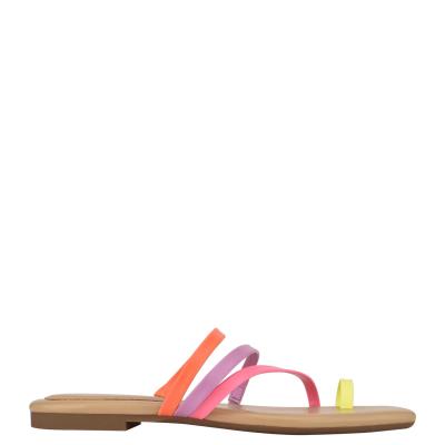 Sandalias Deslizantes Nine West Darbie Planos Puntera Ring Multicolor | 1926DZQIP