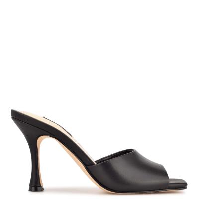 Sandalias Deslizantes Nine West Perfact Tacón Negras | 9147ZBNSE