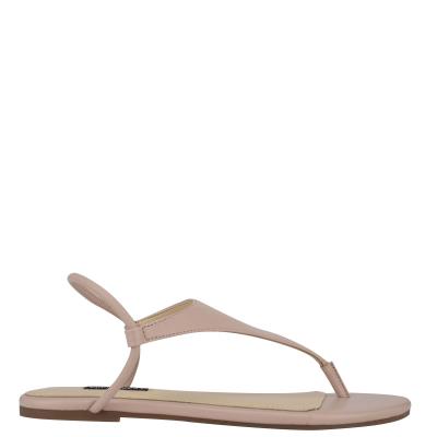 Sandalias Planas Nine West Braydin Stretch Beige | 2168NYUHB