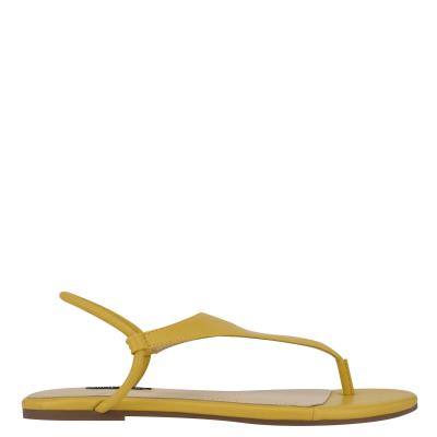 Sandalias Planas Nine West Braydin Stretch Amarillo | 6091UFLWS