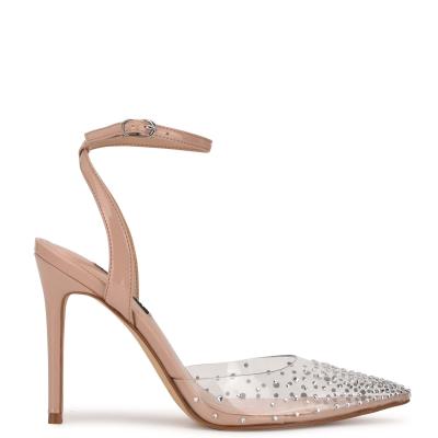 Zapatos De Salon Nine West Foreva Ankle Correa Vestido Beige | 1098BPDIX