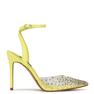 Zapatos De Salon Nine West Foreva Ankle Correa Vestido Amarillo | 2054SXEVN