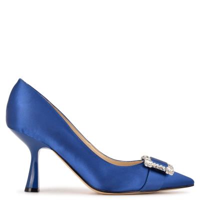 Zapatos De Salon Nine West Helyn Pointy Puntera Azules | 6982VYEOL