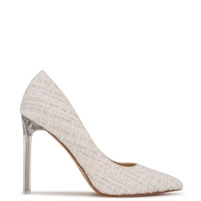 Zapatos De Salon Nine West Tatiana Pointy Puntera Blancas | 0926VPMHE